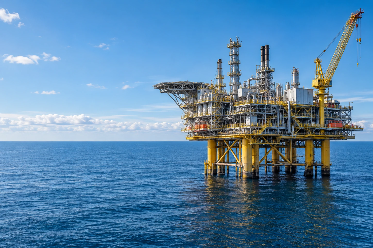 Offshore oil and gas platform supported by industrial standby power